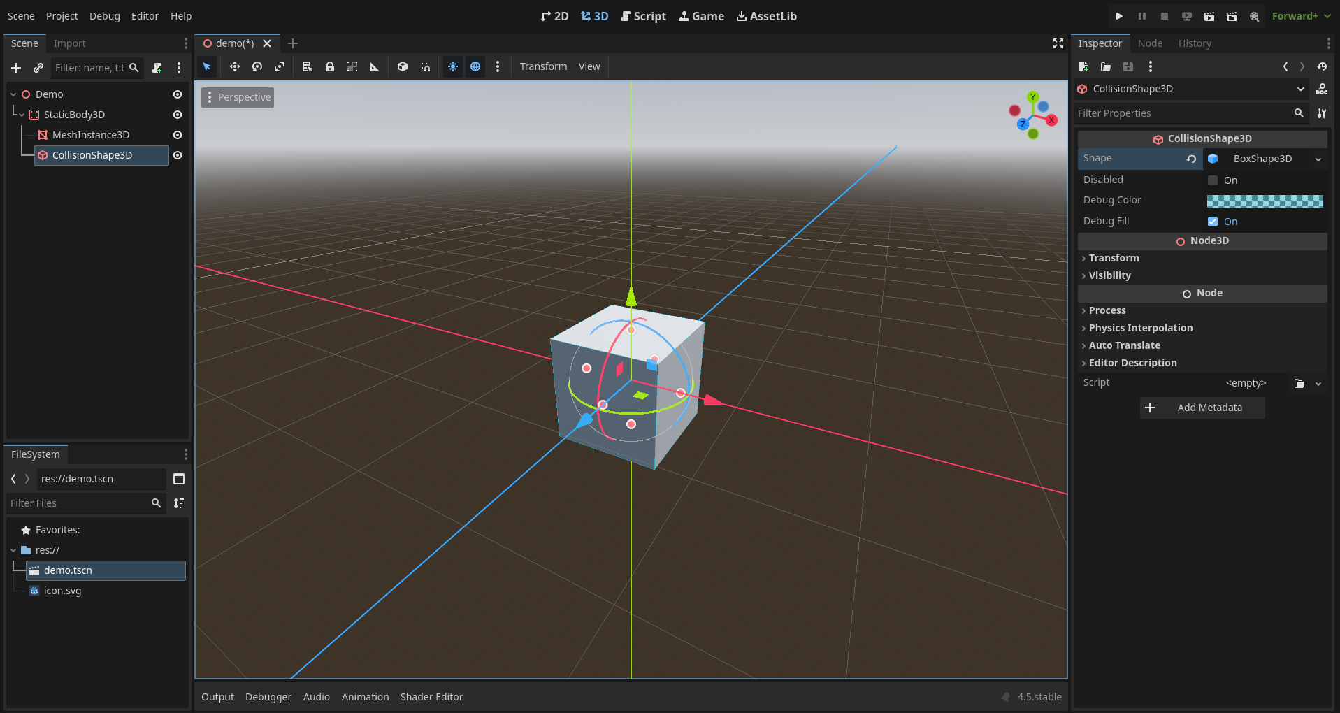 Collision shape assigned 2